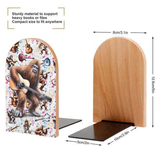 Bigfoot Playing Guitars, Wood Bookends