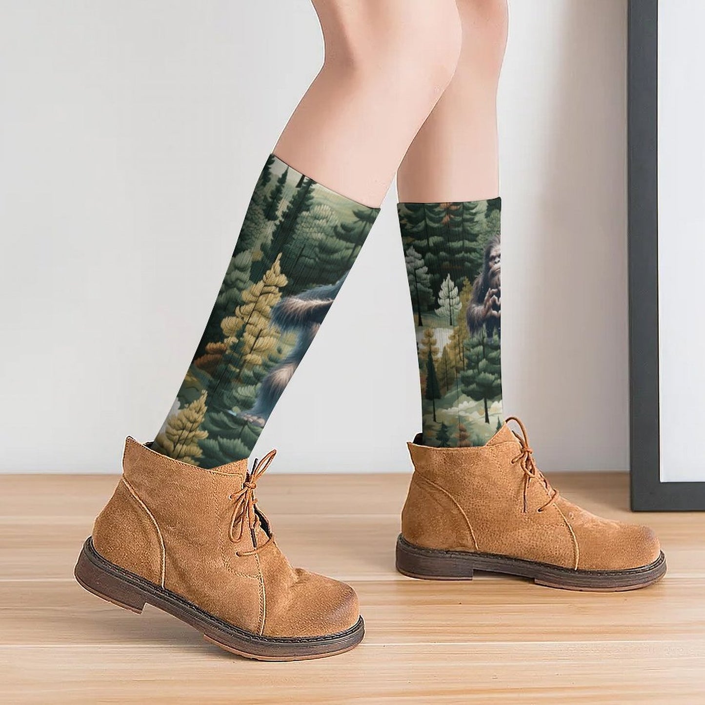 Bigfoot / Sasquatch LOVE, 15.5 Inch Tube Socks
