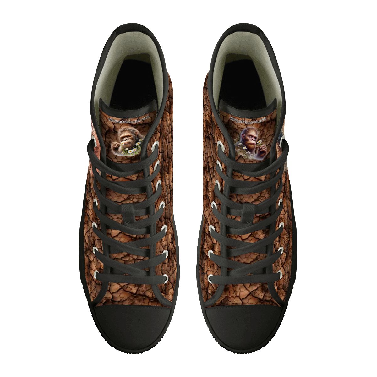 Female Bigfoot Sasquatch, Women's High Top Canvas Shoes