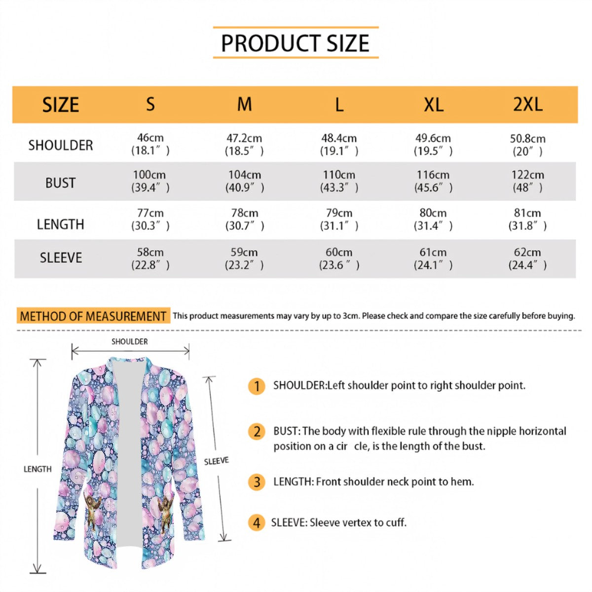 Bubbly Squatch Women's Long-Sleeved Cardigan