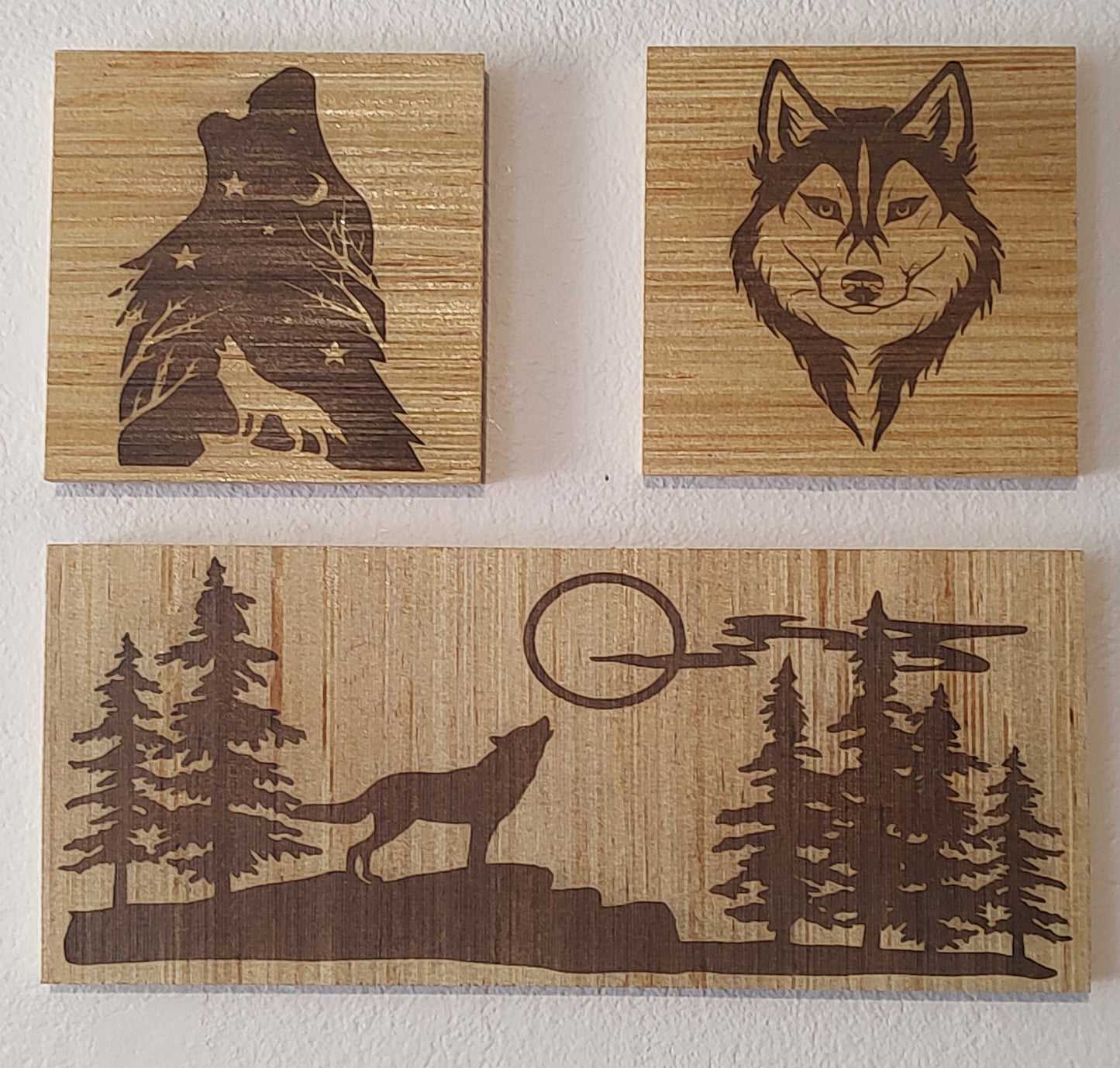 3 Piece "Wolf" Art Board Set - 2 x 1