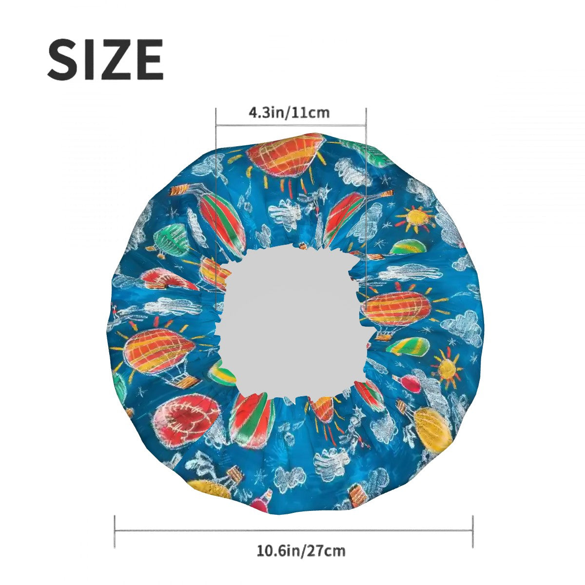 Child Crayon Drawing, Reusable Shower Cap