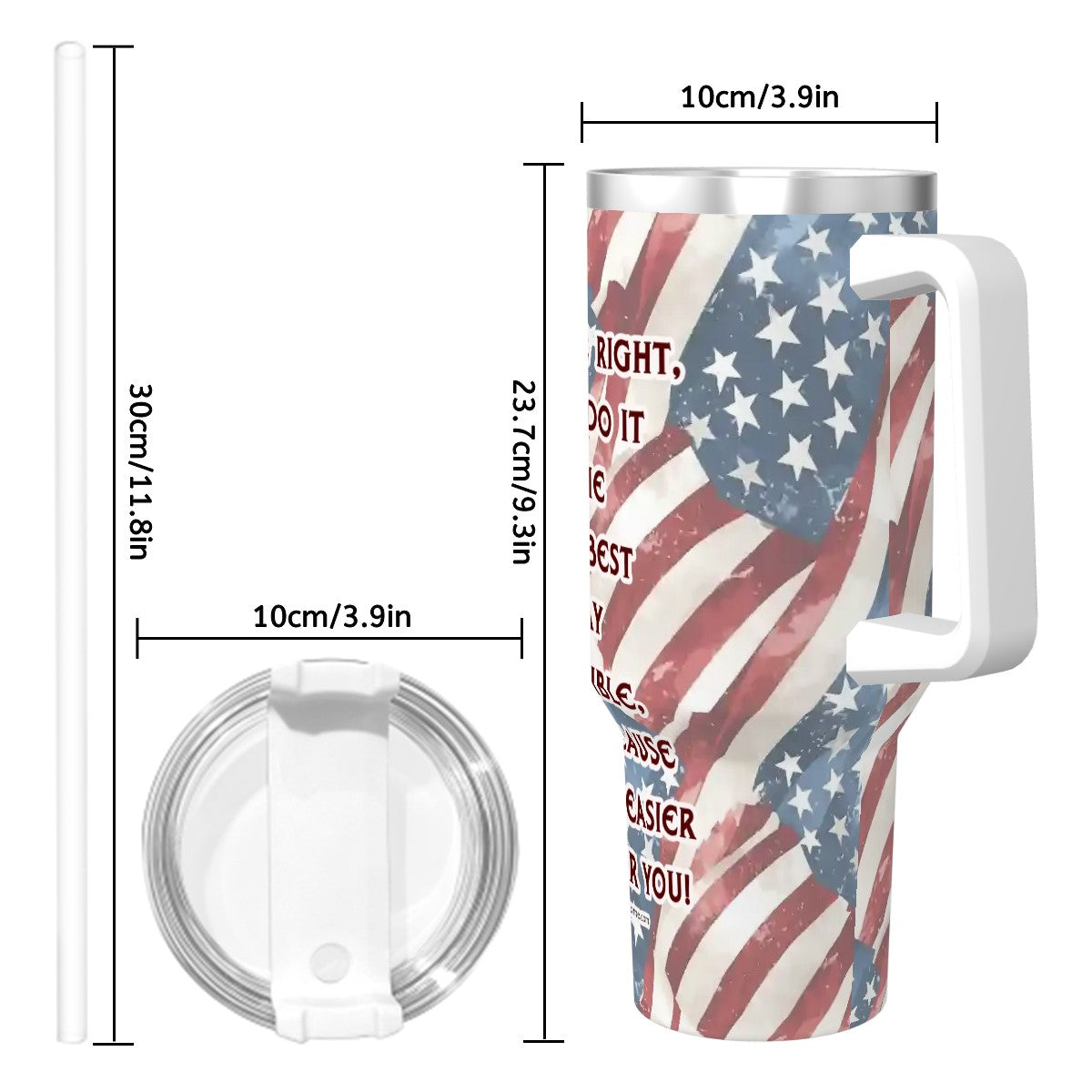 Trump "Dumbest Way Possible" Themed 40 oz Travel Coffee Mug with a Straw