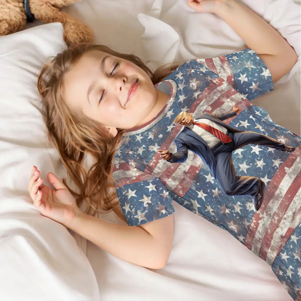 Children’s 2 Piece Short Pajama Set, Donald Trump Dancing