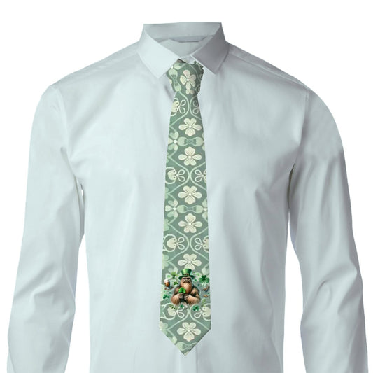 Bigfoot Sasquatch Leprechaun, Silky Polyester Dapper Neck Tie