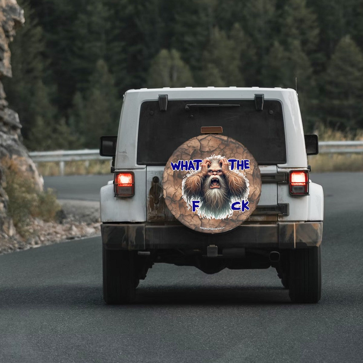 WTF Sasquatch Bigfoot Tire Cover - Protect Your Spare with Style