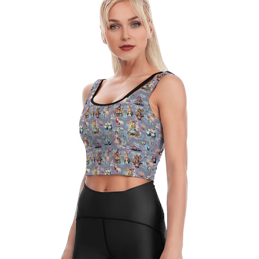 Alice In Wonderland, Women’s Strappy Sports Bra, Yoga Top