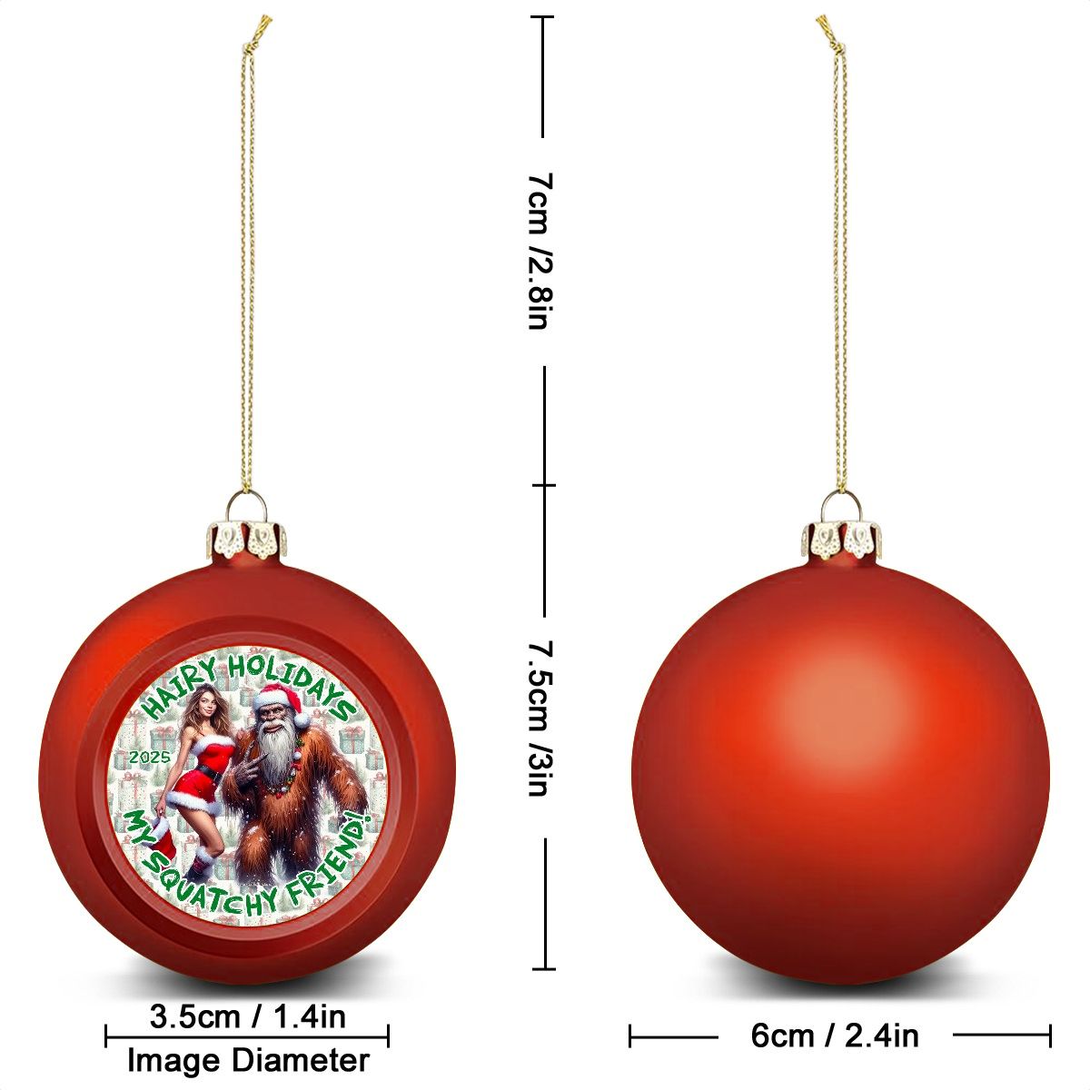 Sexy Sasquatch Gal, Christmas Ball Ornaments