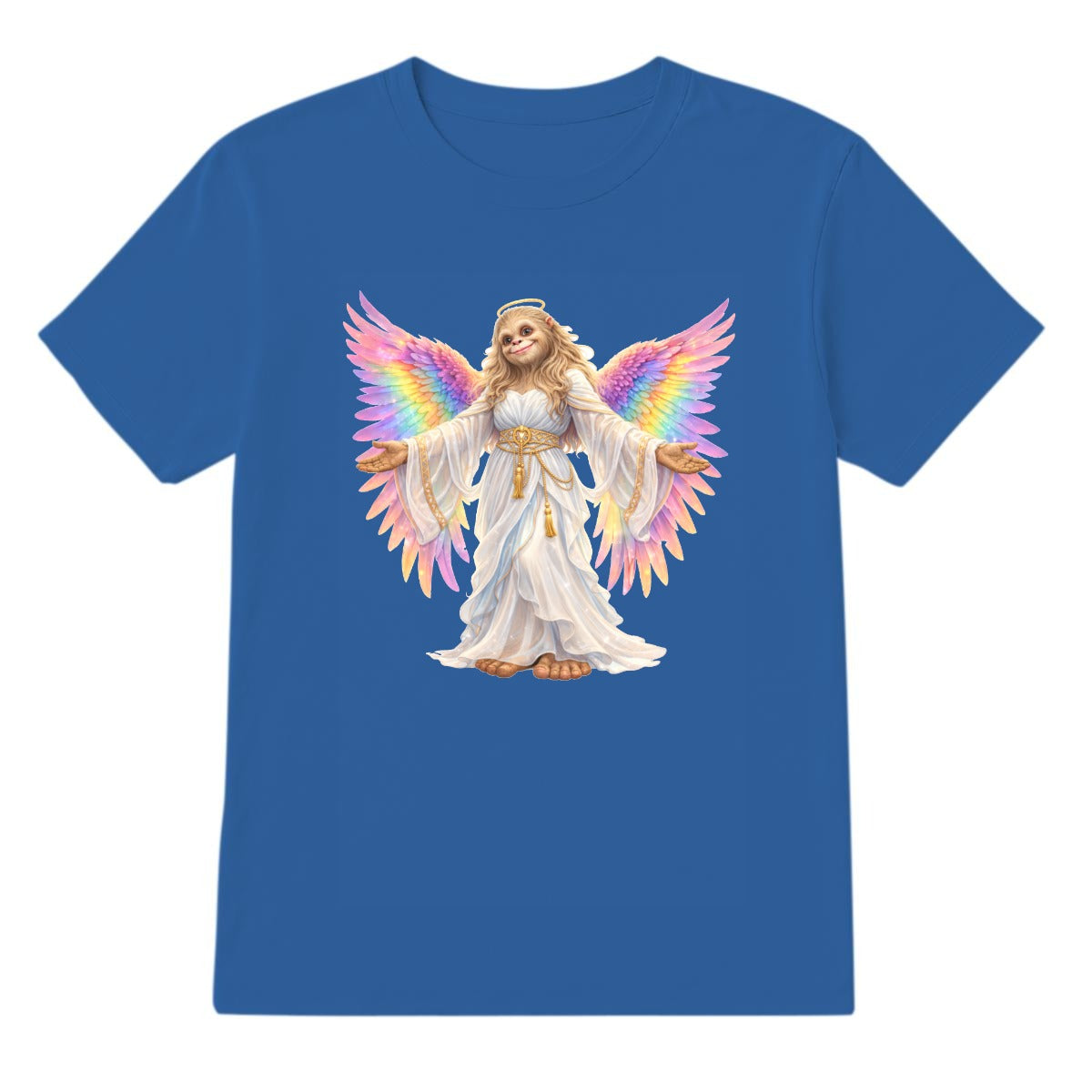 Bigfoot Sasquatch Rainbow Angel, Unisex Gildan 5000 Cotton T