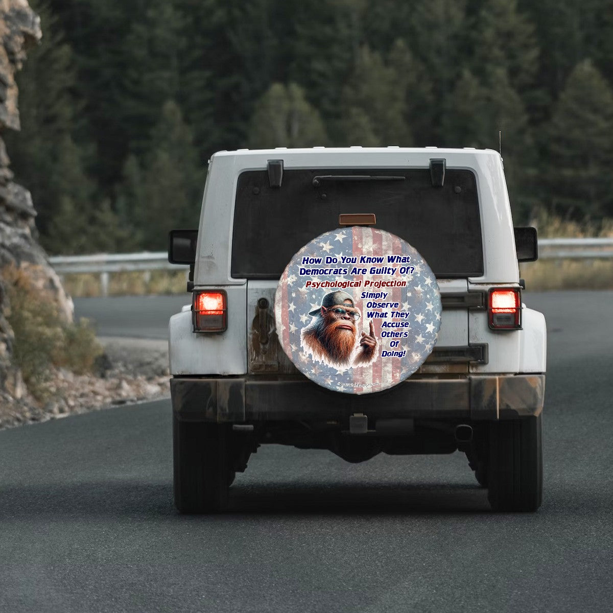 Psyc Projection Sasquatch Bigfoot Tire Cover - Protect Your Spare with Style