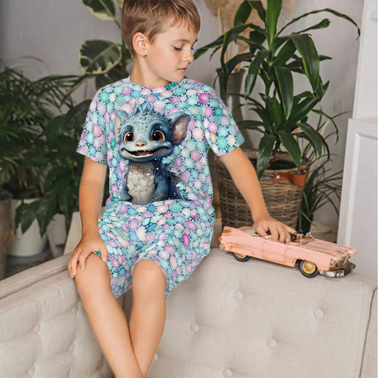 Children’s 2 Piece Short Pajama Set, Baby Dragon