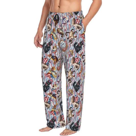 8 Patriotic Designs, Men’s Polyester, Drawstring, Pajama Pants