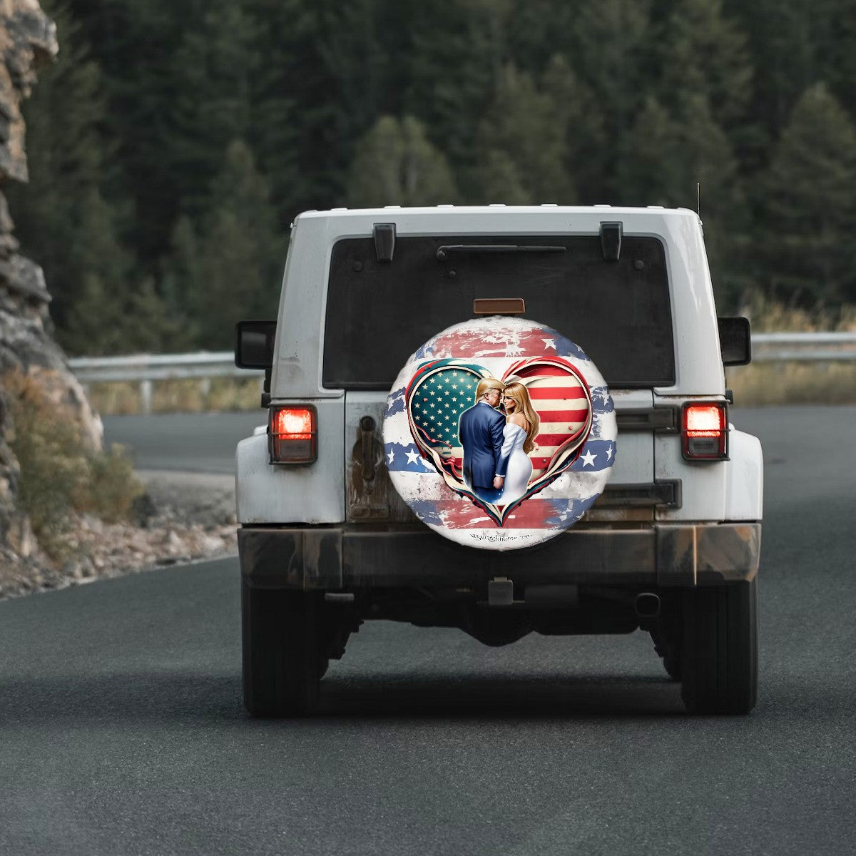 Donald & Melania Trump Love, Spare Tire Cover