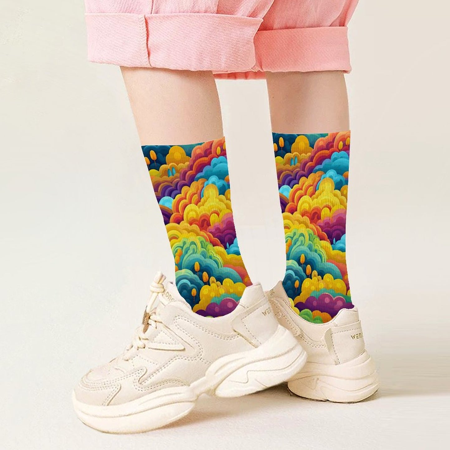 Funky Rainbow Design, Children’s Polyester Socks