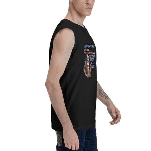Sasquatch Bigfoot "Disinformation" Men's Cotton Sleeveless T shirt, tank top