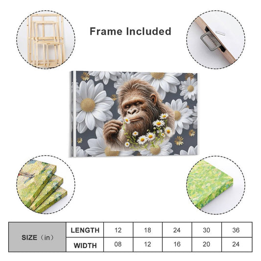 Sasquatch "Smell the Flowers" Hanging Poster (Horizontal 3:2)-12x18 inch/ 8x12 inch