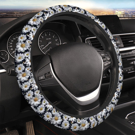 10 Flower Designs, Rugged Auto Steering Wheel Cover - 15"