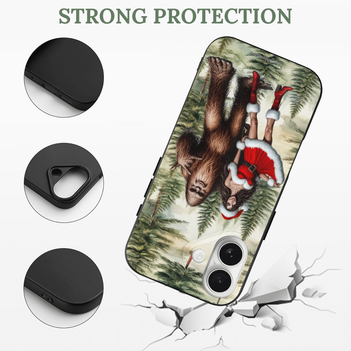 Sexy Sasquatch Santa, iPhone 17 TPU Black Phone Case