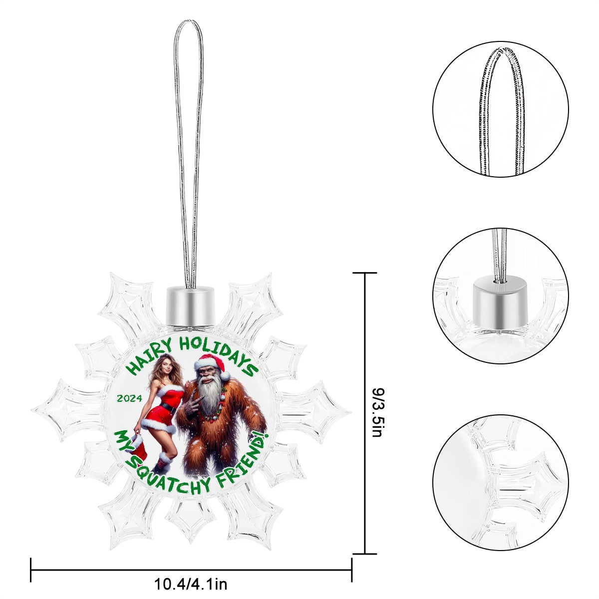 Bigfoot Sasquatch Christmas Snowflake Decorations "Hairy Holidays"