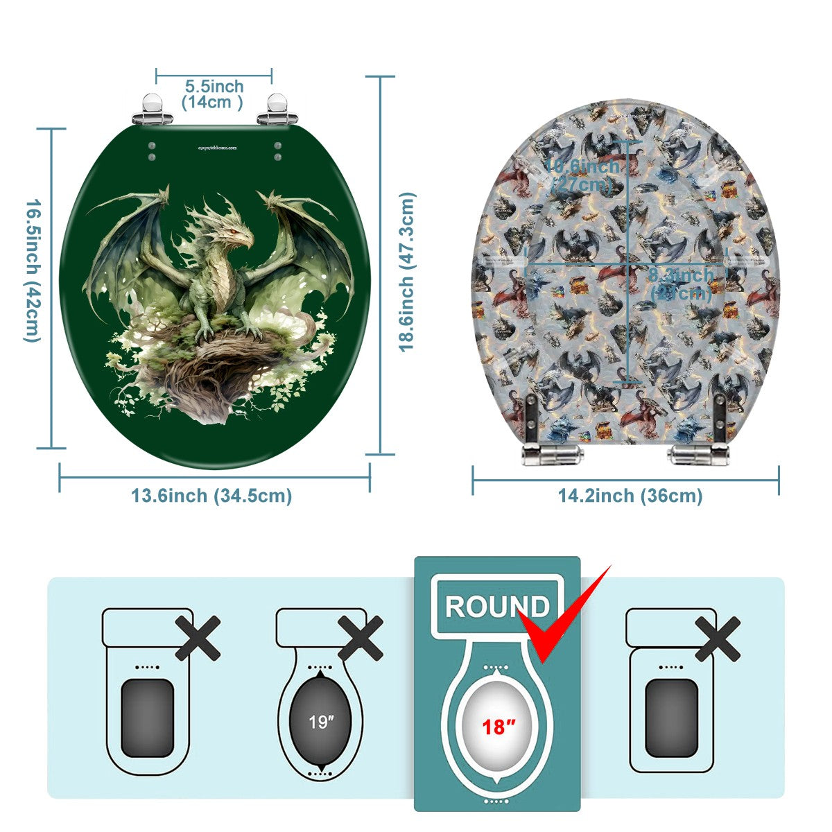 Earth Dragon Universal Toilet Seat / Cover