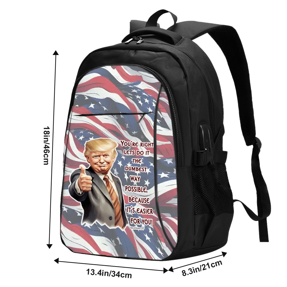 Large Capacity, Oxford Travel, Laptop Bag with USB Charger