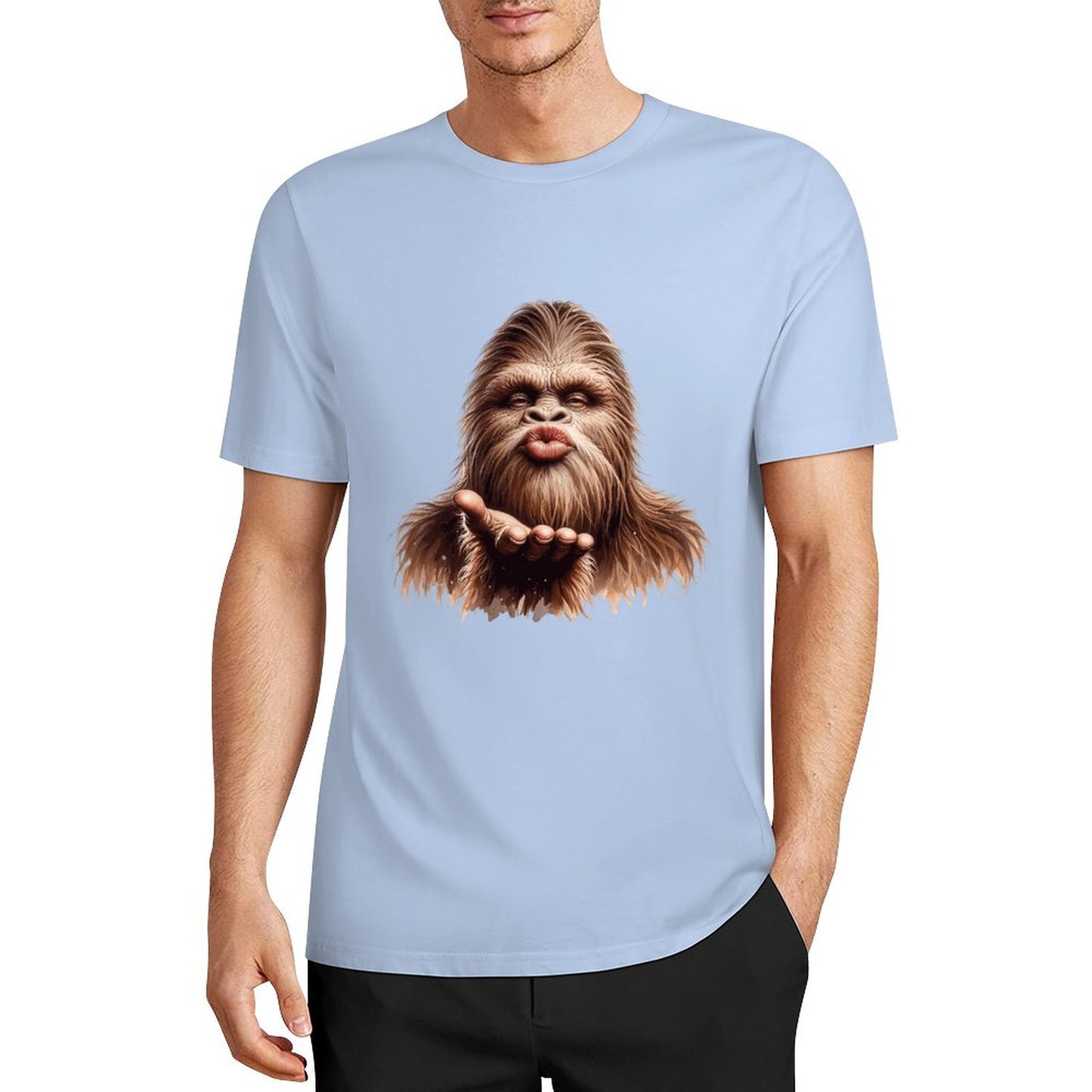 Bigfoot - Sasquatch Blow Kiss Short Sleeve Cotton T-Shirt