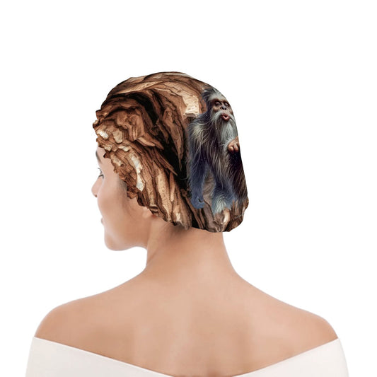 Bigfoot / Sasquatch Blowing Kiss, Reusable Shower Cap