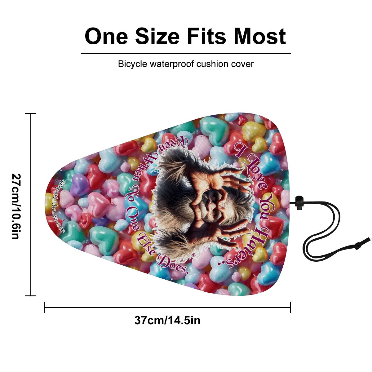 Bigfoot / Sasquatch "I love you haters...", Waterproof Bike Seat Cover