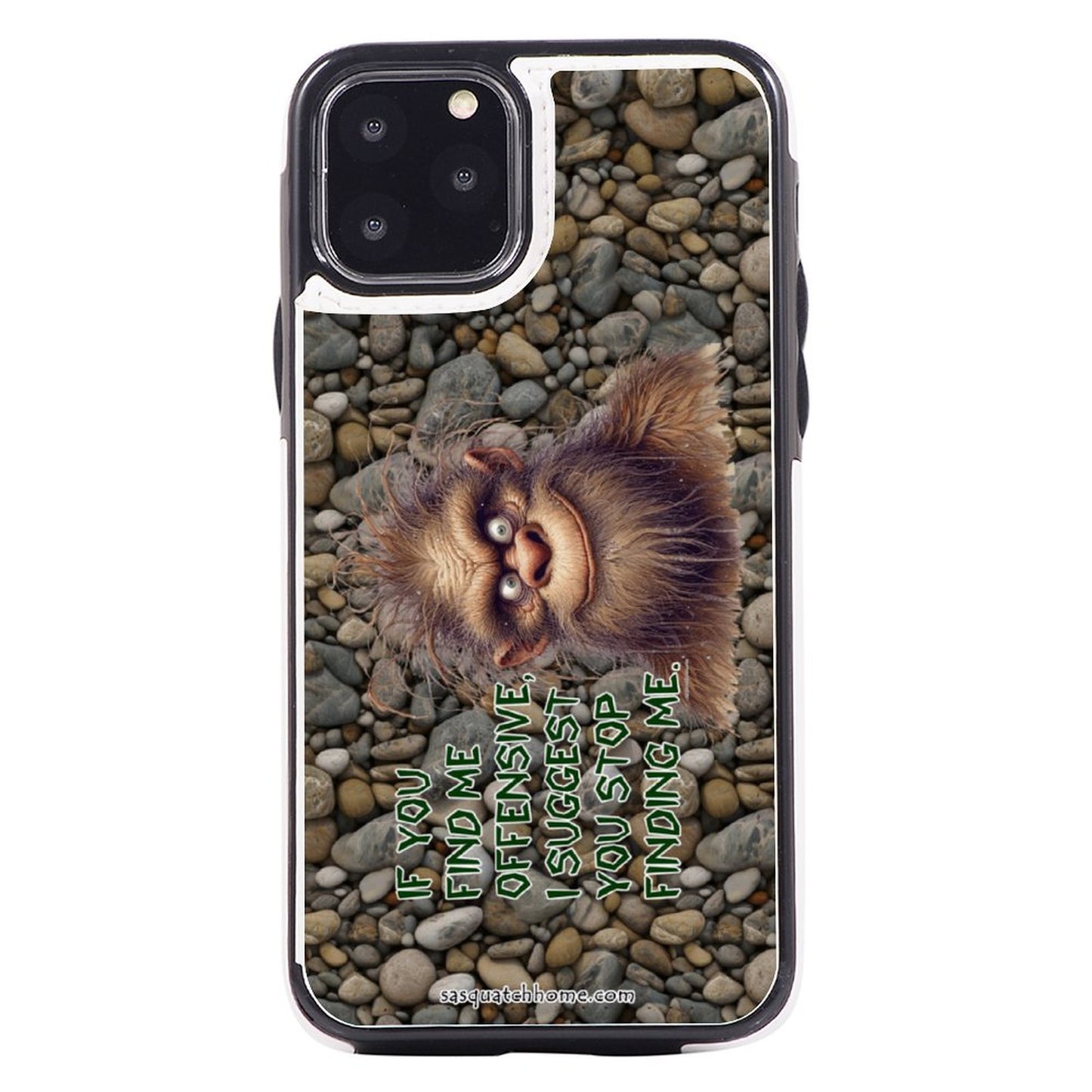 iPhone 11 Pro Bigfoot, Sasquatch Cell Phone Flip Wallet Case - "If you find me offensive..."