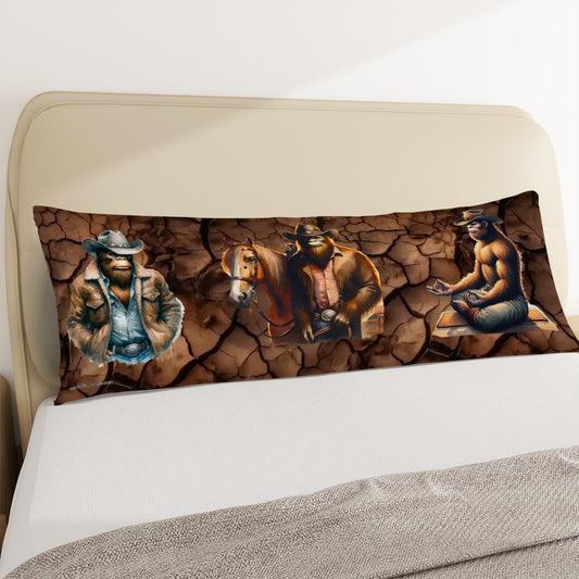 Cowboy Bigfoot / Sasquatch, Long Body Pillow Case