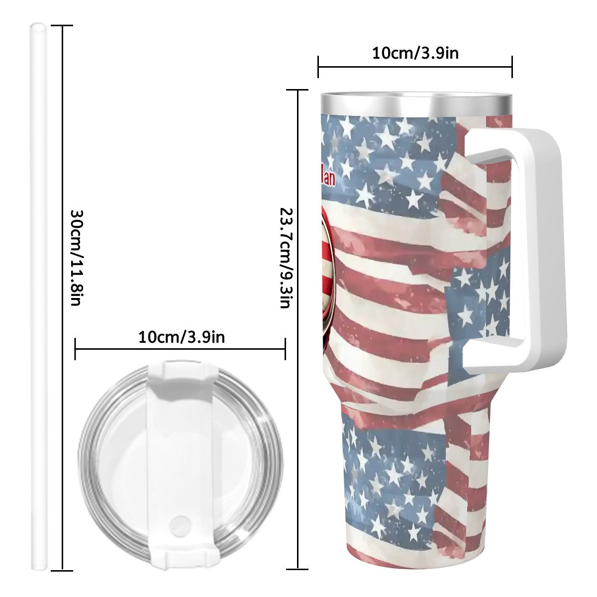 Trump "Love" Themed 40 oz Travel Coffee Mug with a Straw