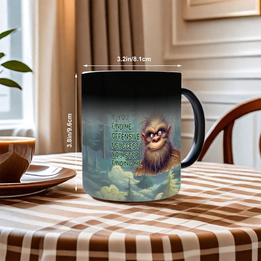 Sarcastic Sasquatch, Bigfoot, Color Changing Mug (11oz) (Made in USA)