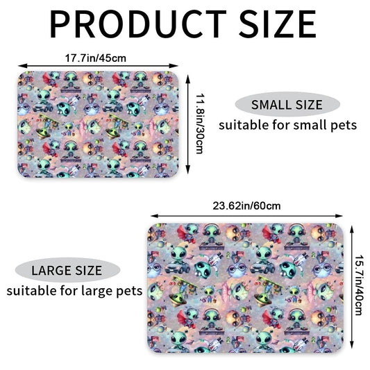 6 Alien Designs, Waterproof Pet Food Mat
