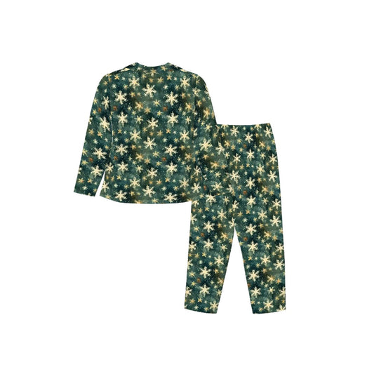 Cute Yeti on Snowflakes, Women’s Long Sleeved Pajama Set