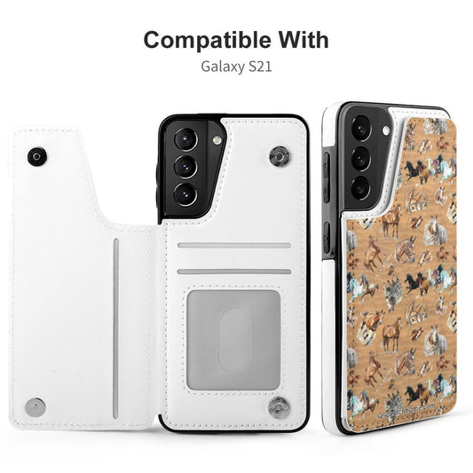 Samsung S21 Ultra, Phone Case / Flip Cover Wallet - Animal (10) Designs