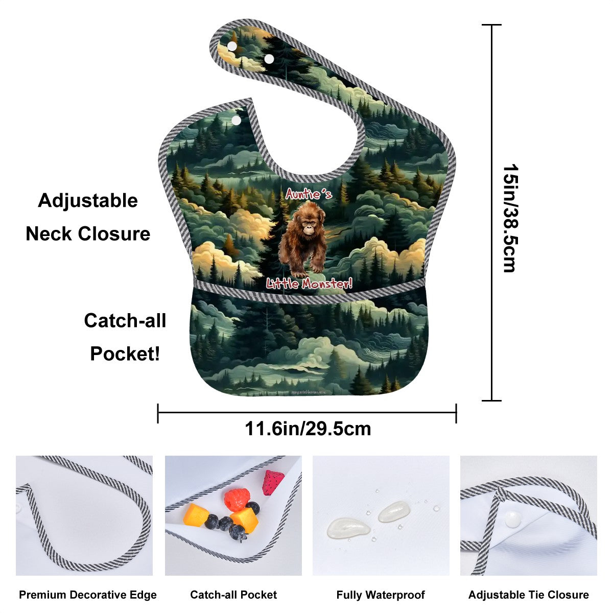 "Auntie's Little Monster", Baby Bibs Customized Services