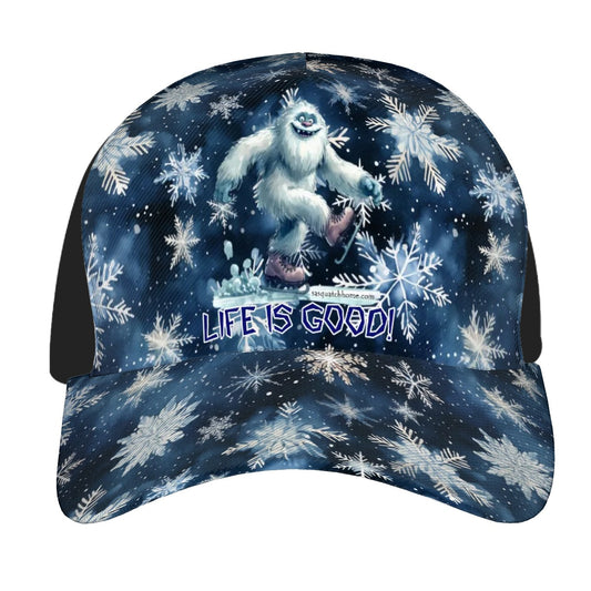 Bigfoot, Sasquatch, Yeti, "Life is good", Baseball Cap, Polyester Twill