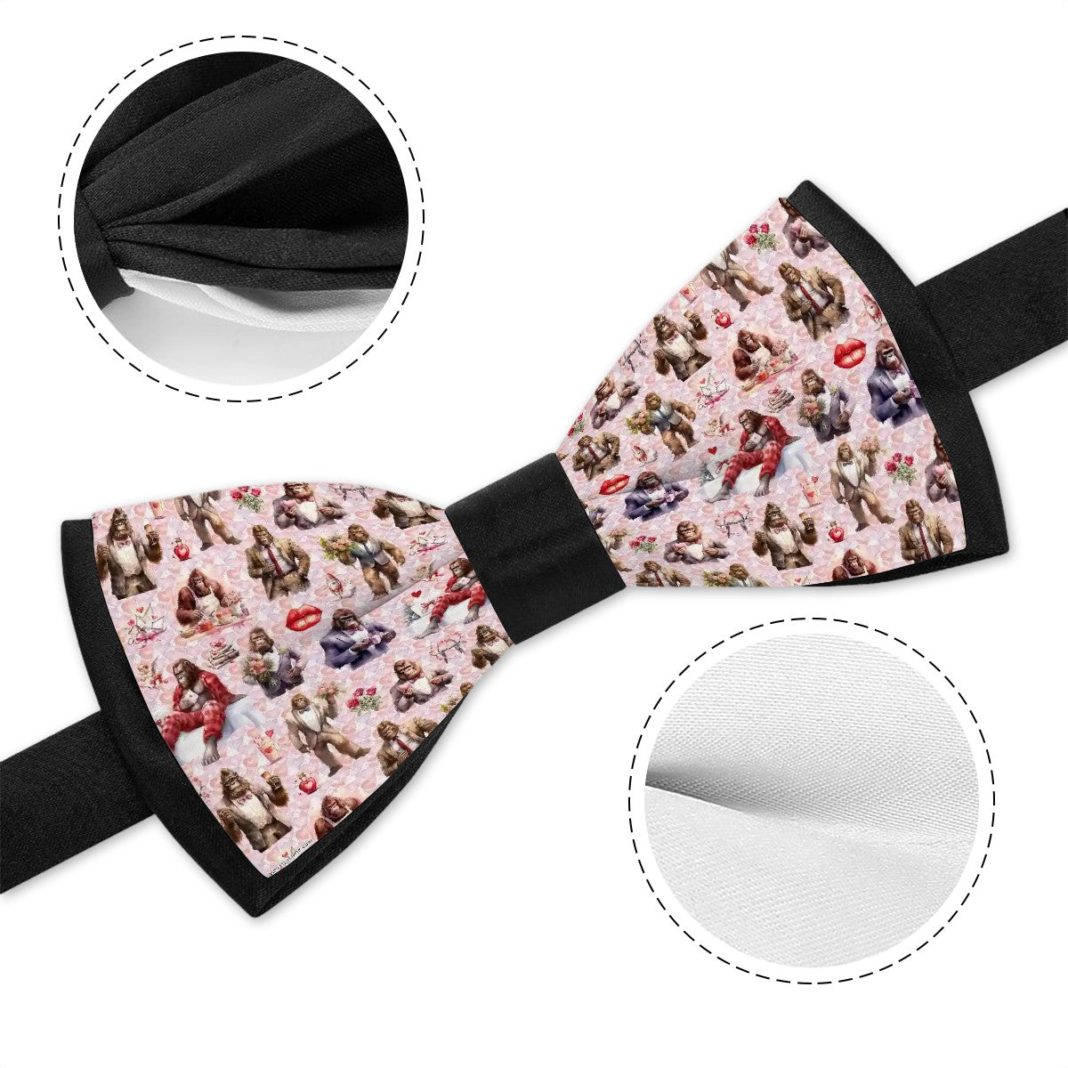 Bigfoot / Sasquatch Valentine Polyester BowTie