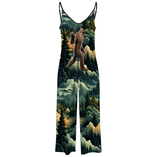 Bigfoot / Sasquatch Peace Sign, Casual Jumpsuits for Women