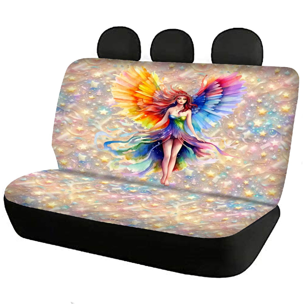 Rainbow Fairy Design, Car Seat Covers, Full 3 Piece Set