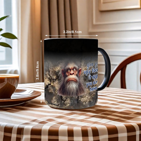 Sarcastic Sasquatch, "Ugly Face " Color Changing 11oz MugColor Changing 11oz Mug, Coffee Cup