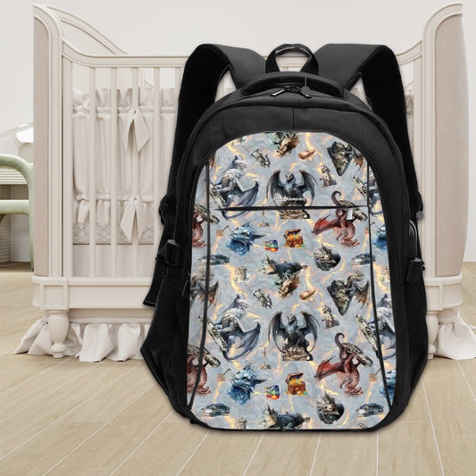 20 Misc Designs, Large Capacity, Oxford Travel, Laptop Bag with USB Charger