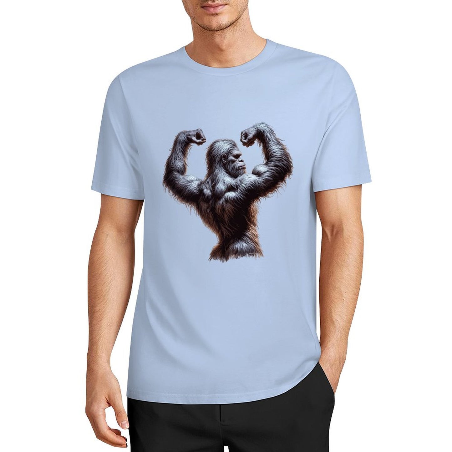 Bigfoot - Sasquatch Double Muscle Short Sleeve Cotton T-Shirt