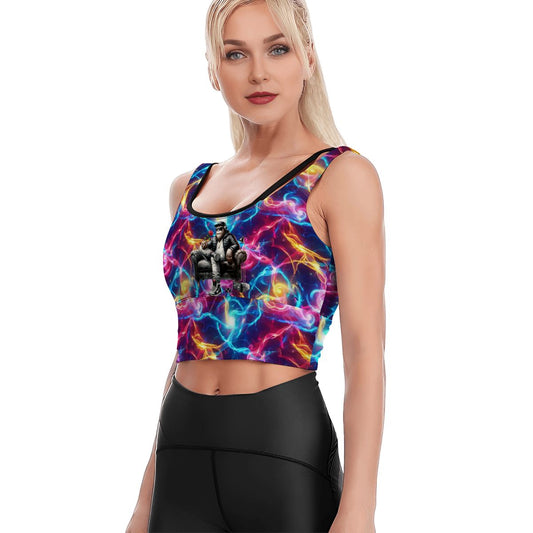 Bigfoot / Sasquatch Headphones, Women’s Strappy Sports Bra, Yoga Top