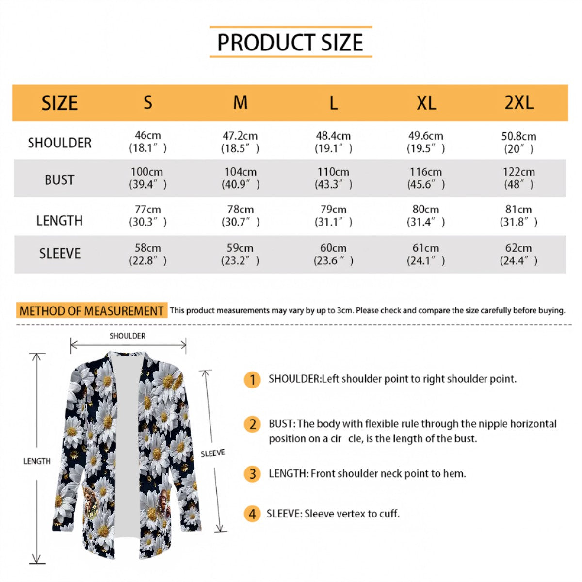 Beautiful Flower Women's Long-Sleeved Cardigan