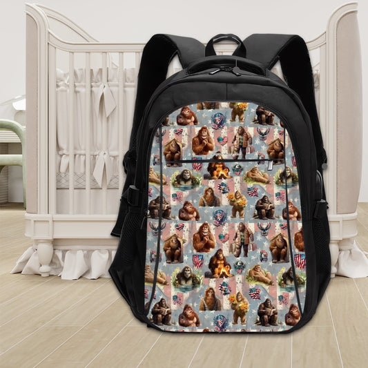 20 Bigfoot / Sasquatch Designs, Large Capacity, Laptop Bag with USB Charger