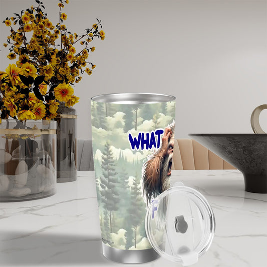 Sasquatch "WTF", Themed 40 oz Travel Coffee Mug with a Straw