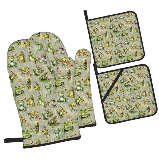 10 Animal Designs, 4 Piece Oven Mitts / Pot Holder Sets