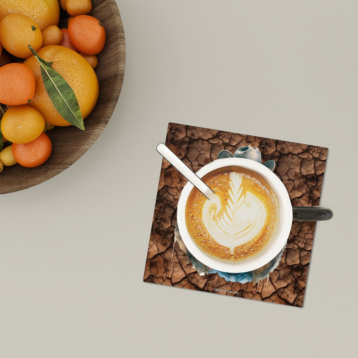 Cowboy Bigfoot / Sasquatch, 6 Ceramic Coasters w metal stand