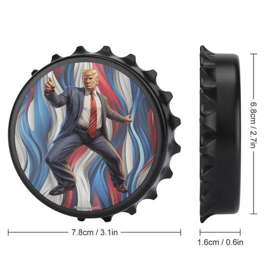 Donald Trump Dancing, 3” Magnetic Can Opener / Coaster / Fridge Decor